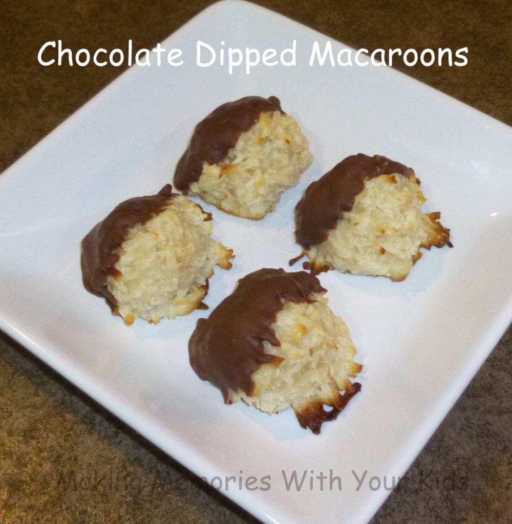 chocolate dipped macaroons