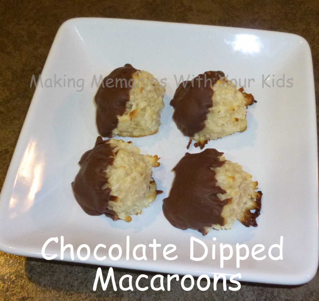 chocolate dipped macaroons