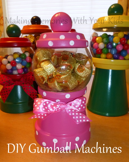 Clay Pot Candy/Gumball Machine  Clay pot crafts, Gumball machine craft,  Candy jars diy