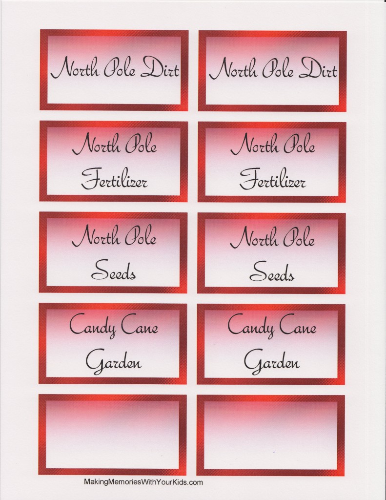 Candy Cane Garden Free Printables