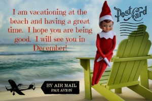 Elf on the Shelf Summer Postcard