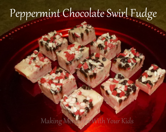 peppermint chocolate swirl fudge