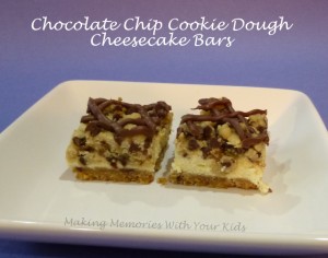 Chocolate Chip Cookie Dough Cheesecake Bars