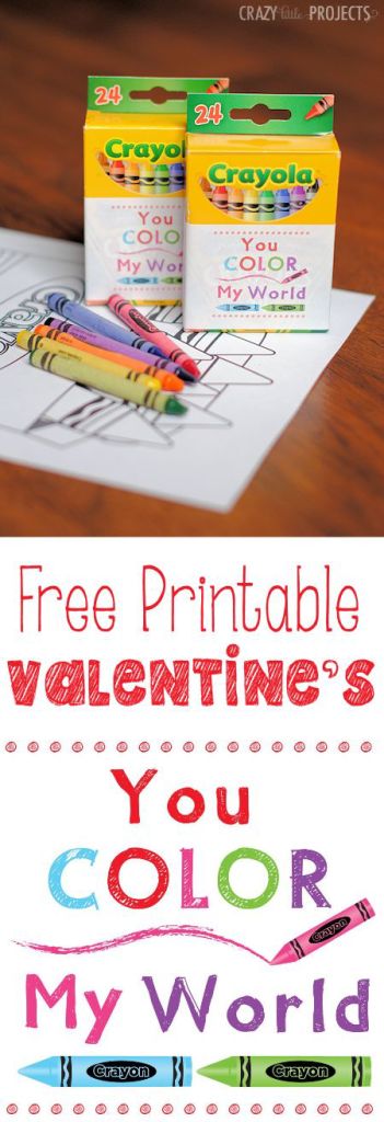 You Color My World Valentine Gift Idea with Free Printable