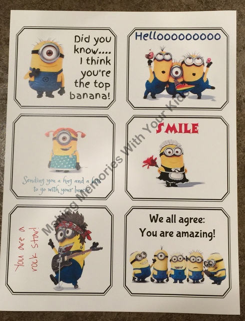 Minion Lunch + Printable Link