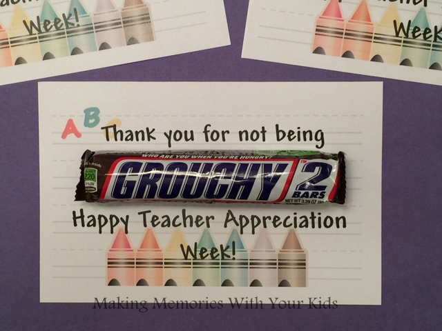 Candy Bar Teacher Appreciation Gifts - Crazy Little Projects