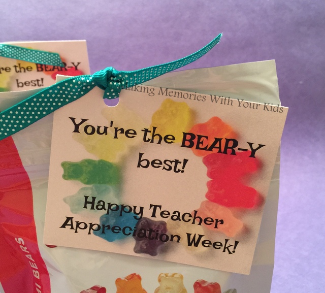 Gummy Bear Teacher Appreciation Printable