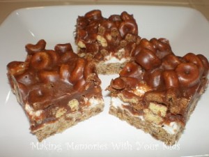 chocolate cheerios marshmallow bars