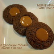 double chocolate mousse caramel cookies