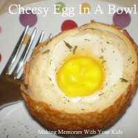 cheesy egg in a bowl