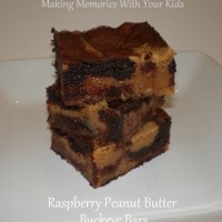 raspberry peanut butter buckeye bars