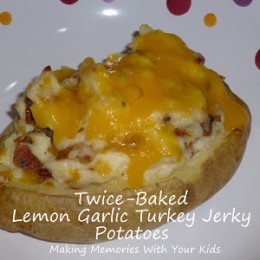 Twice-Baked Lemon Garlic Turkey Jerky Potatoes and a Giveaway
