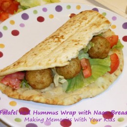 Falafel and Hummus Wrap with Stonefire Naan Bread & a Giveaway