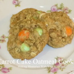 Carrot Cake Oatmeal Cookies with Carrot Cake M&Ms