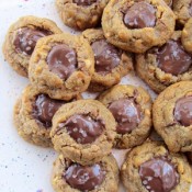 Salted Nutella Peanut Butter Thumbprint Cookies