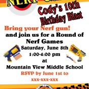 Nerf birthday party invitation