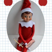 elf on the shelf first day of school postcard