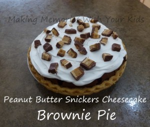 PB SNickers cheesecake brownie pie