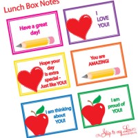 free printable lunch box notes