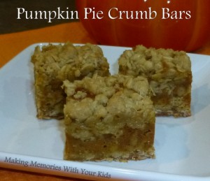 pumpkin pie crumb bars