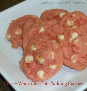 Cherry White Chocolate Pudding Cookies