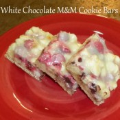 White Chocolate M&M Cookie Bars