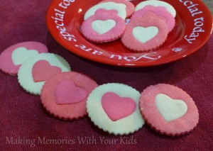 Two Tone Heart Sugar Cookies for Valentine's Day