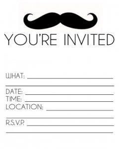 mustache birthday party invitation