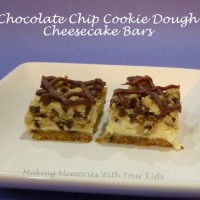 Chocolate Chip Cookie Dough Cheesecake Bars