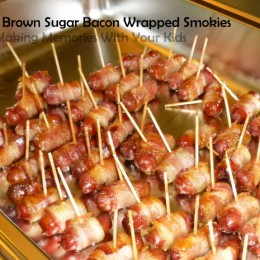 Maple Brown Sugar Bacon Wrapped Smokies