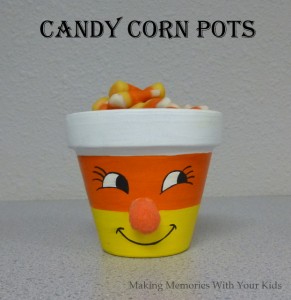 Candy Corn Pots for Halloween