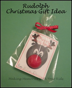 Fun Rudolph Christmas Gift Idea with Free Printable (Teacher Appreciation Gift)