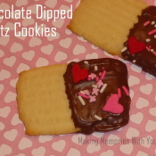 Chocolate Dipped Spritz Cookies for Valentine's Day
