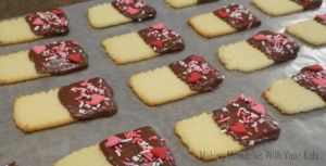 Chocolate Dipped Spritz Cookies for Valentine's Day