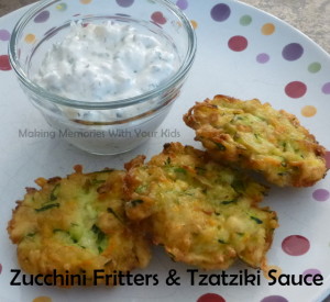 Zucchini Fritters with Tzatziki Sauce