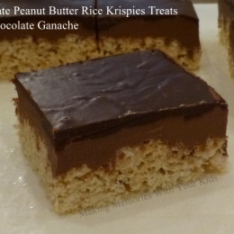 Chocolate Peanut Butter Rice Krispies Treats with Chocolate Ganache