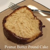 Peanut Butter Pound Cake with a Chocolate Peanut Butter Ganache