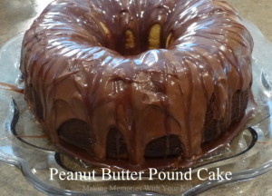 Peanut Butter Pound Cake with a Chocolate Peanut Butter Ganache