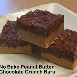 No Bake Peanut Butter Chocolate Crunch Bars