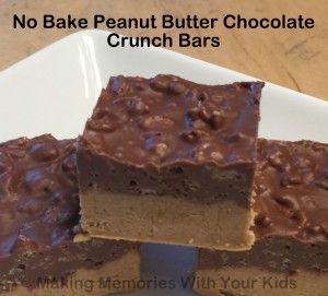 No Bake Peanut Butter Chocolate Crunch Bars