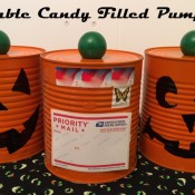 DIY Fun Mailable Postcard for Halloween - Candy Filled Pumpkin Can