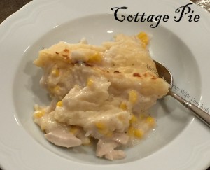 Cottage Pie - Chicken and Corn Casserole Topped with Mashed Potatoes