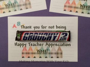 Teacher Appreciation Gift with Free Tag - Snickers Candy Bar