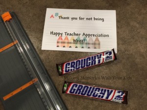 Teacher Appreciation Gift with Free Tag - Snickers Candy Bar