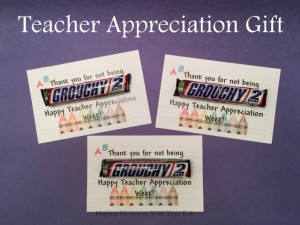 Teacher Appreciation Gift with Free Tag - Snickers Candy Bar