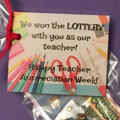 We Won the Lottery Teacher Appreciation Gift Idea with Printable Tag
