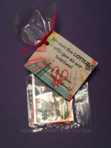 We Won the Lottery Teacher Appreciation Gift Idea with Printable Tag
