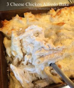 Three Cheese Chicken Alfredo Bake