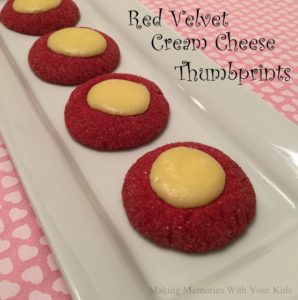 Red Velvet Cream Cheese Thumbprint Cookies