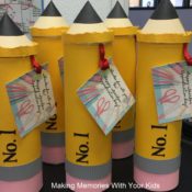 Giant Pencils Filled with Goodies - Teacher Gift Idea